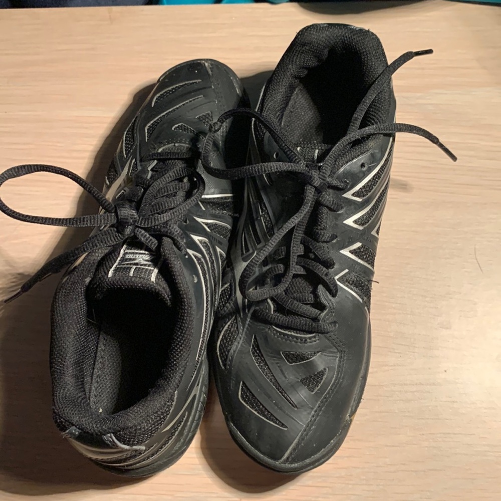 Black volleyball used tennis shoes